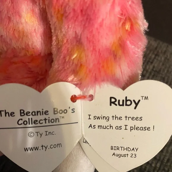 Ruby The Monkey Ty Beanie Boo Plush - 8 1/2” - Picture 5 of 5
